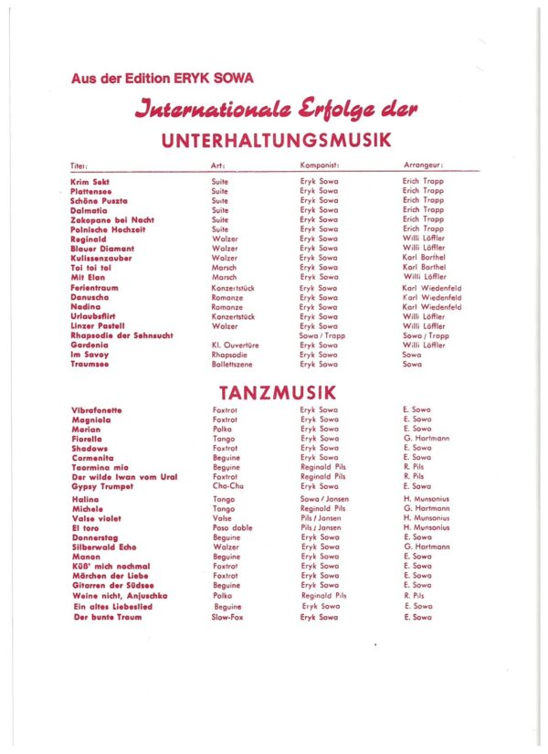 Klassische Musik Noten - Polnische Hochzeit (Suite in 8 Sätzen) von Eryk Sowa – Bild 2