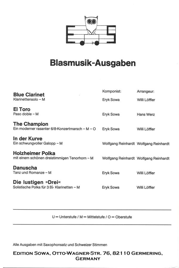 Klassische Musik Noten - Die lustigen Drei (Solistische Polka für drei B-Klarinetten incl. Schweizer Stimmen) by Eryk Sowa - Image 2