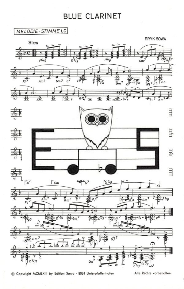 Klassische Musik Noten - Blue Clarinet (kleine Ausgabe) von Eryk Sowa