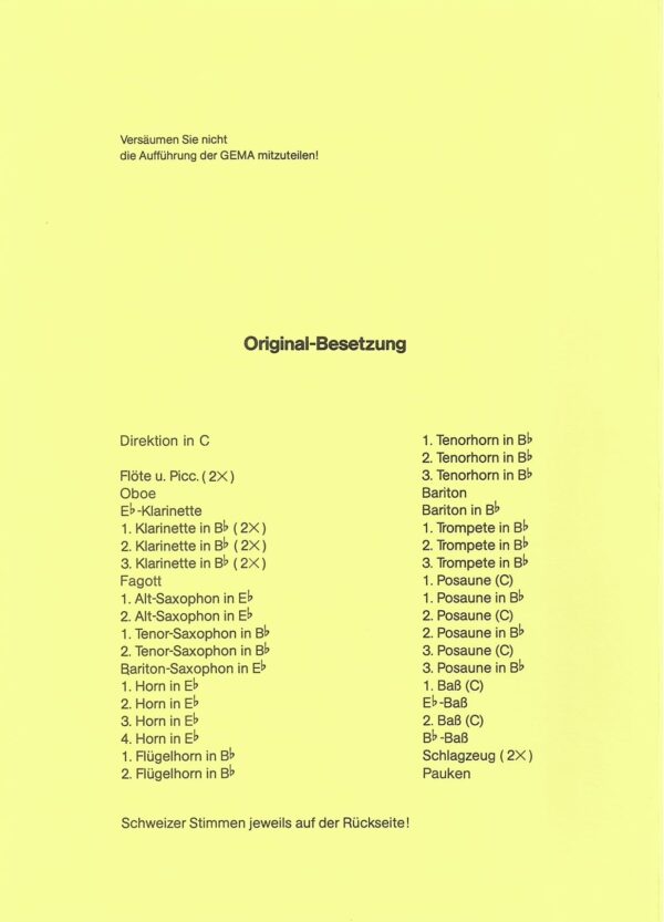 Klassische Musik Noten - Pepita (Blasmusikausgabe incl. Schweizer Stimmen) von Eryk Sowa für Sinfonisches Blasorchester – Bild 2