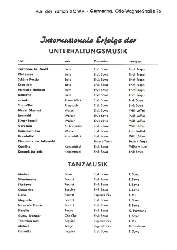 Klassische Musik Noten - Tatra-Glut (Rhapsodie) & Oma's Geburtstag (Intermezzo) von Eryk Sowa – Bild 2